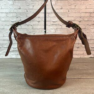 Coach Vintage Bleecker Tattersall Vachetta Duffle Bucket Bag 11422